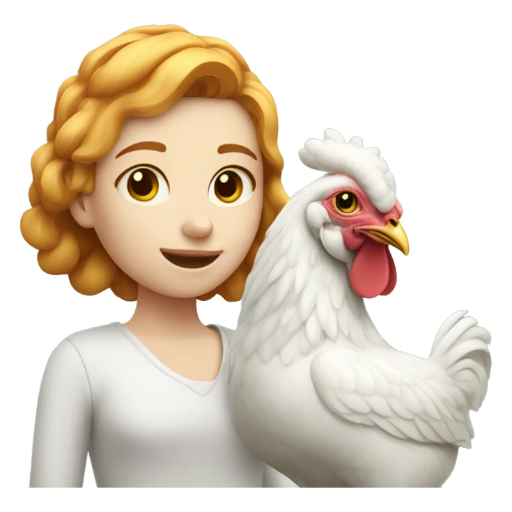 White Ginger girl with a brahma hen sticker