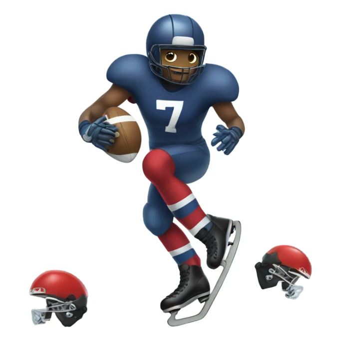 Football player on roller skates sticker