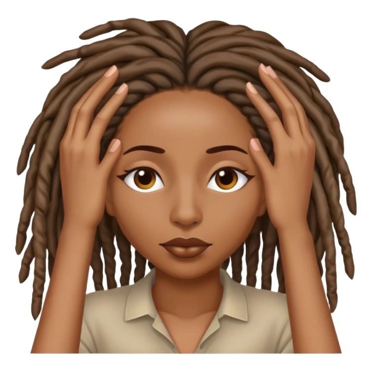 Black woman with locs covering both eyes sticker