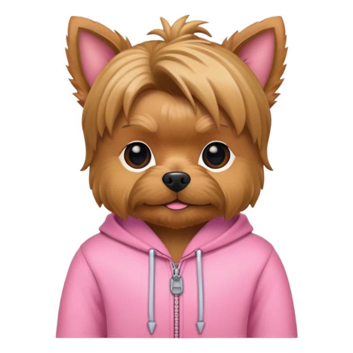 Yorki in a pink outfit sticker