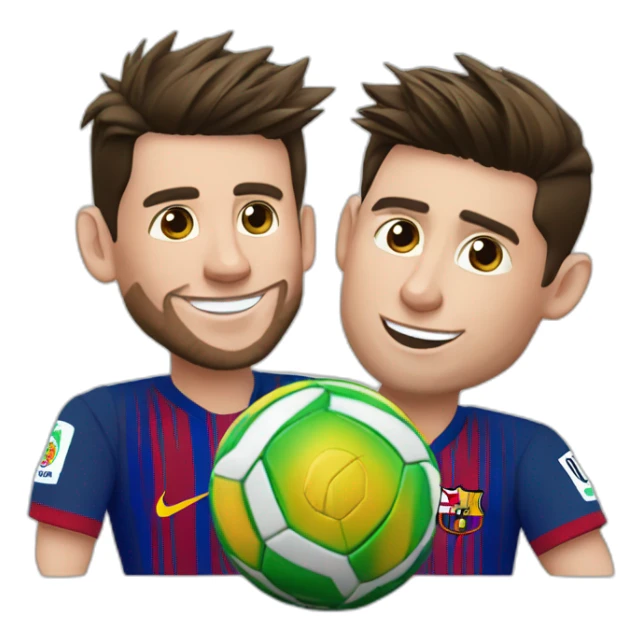 Messi con Cristiano Ronaldo y la pelota ⚽ sticker