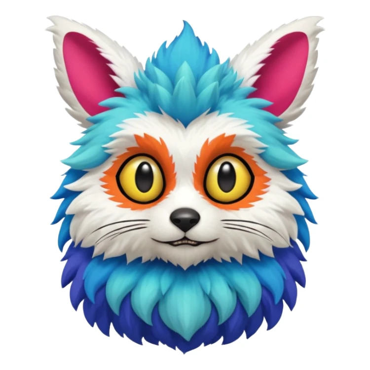 Skogen-Labubu-Trico-Fakémon-hybrid-creature (full body)  sticker