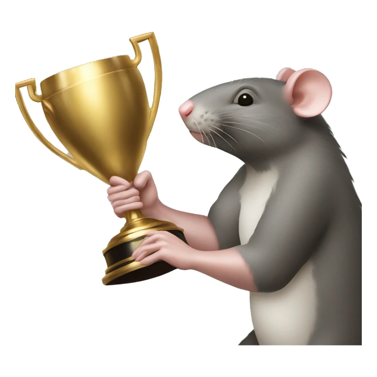 2 rat fighting for a ball, one holding a trophee sticker