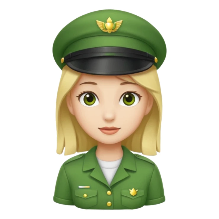 Green uniform t shirt girl no hat sticker