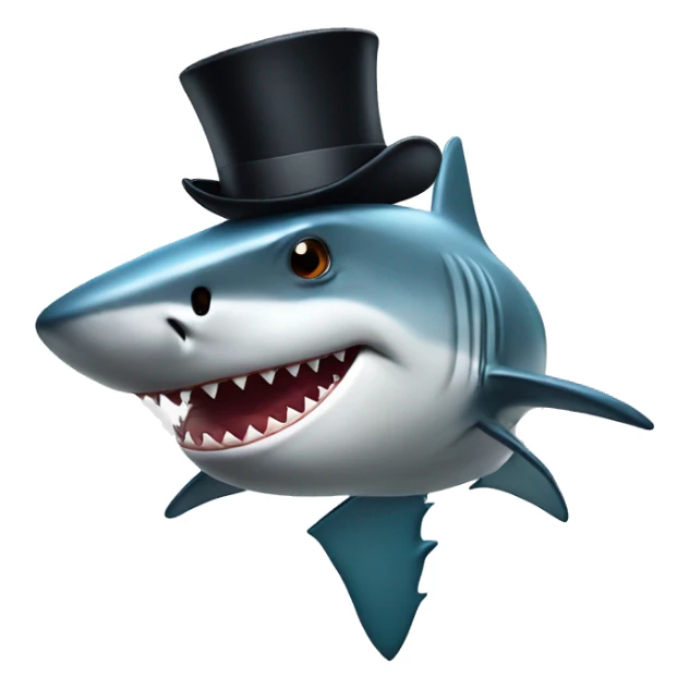 Shark with sunglasses and a top hat sticker