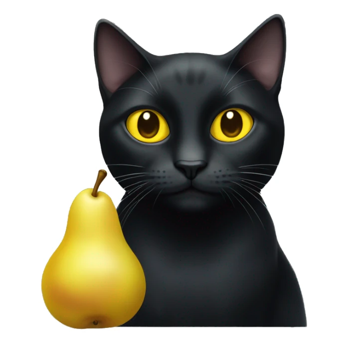 black cat with yellow eyes and a white spot on his pears sticker