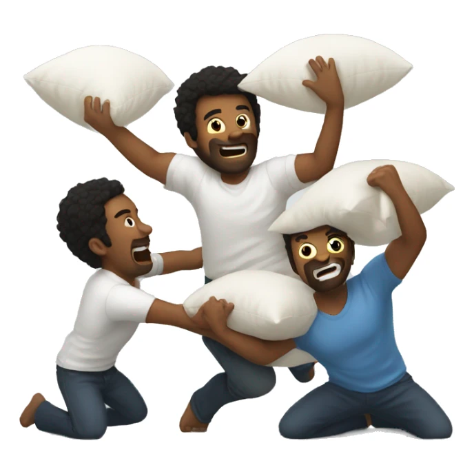 Pillow fight sticker