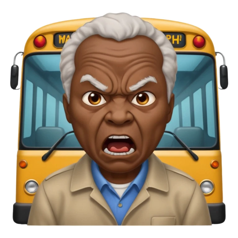 african uncle telling somone to get off the bus let him be angry. sticker