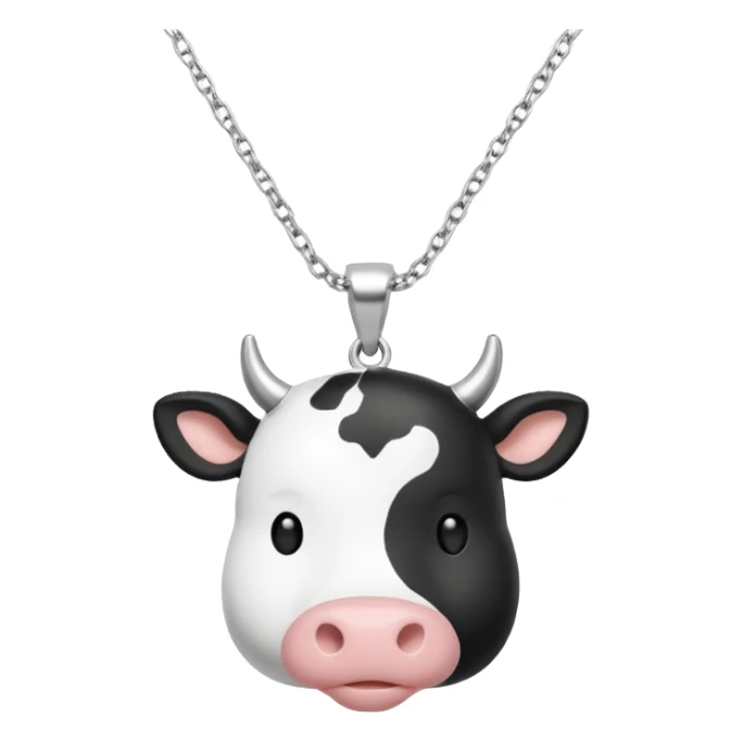 i need combination of this two emojis for making a neckless ❤️🐮 the desing must be simple so it can make easily  reduse details and make it black and white  use simple lines i insist rhe cow to be just like emoji and the degins will use for making silver neckless sticker