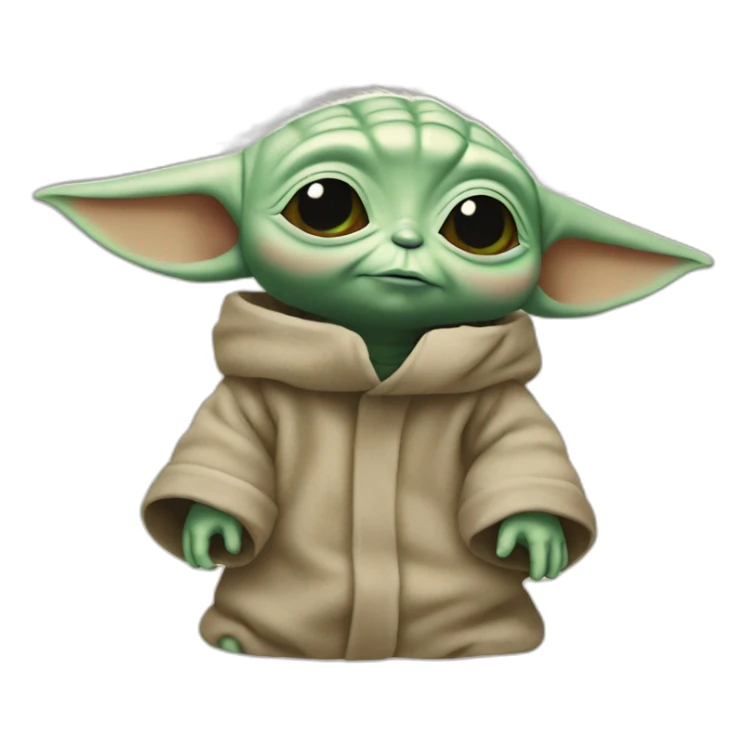 Baby yoda qui soulève une altère sticker