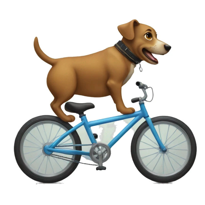 Dog doing a wheelie on a bike  sticker