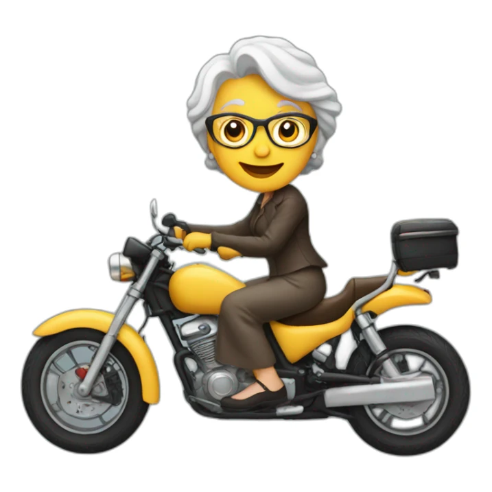 your grand mother on a motor bike sticker