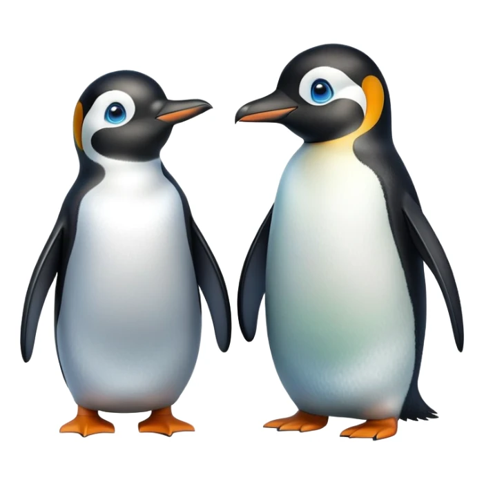 2 penguins one with Blue Eyes and one with Green Eyes  sticker