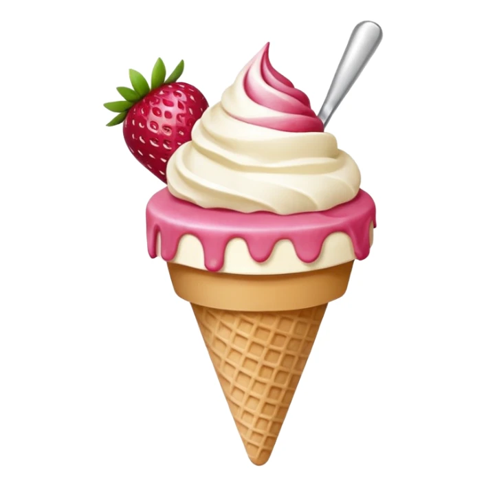 Helado yogüenfruz de turrón y fresa  sticker