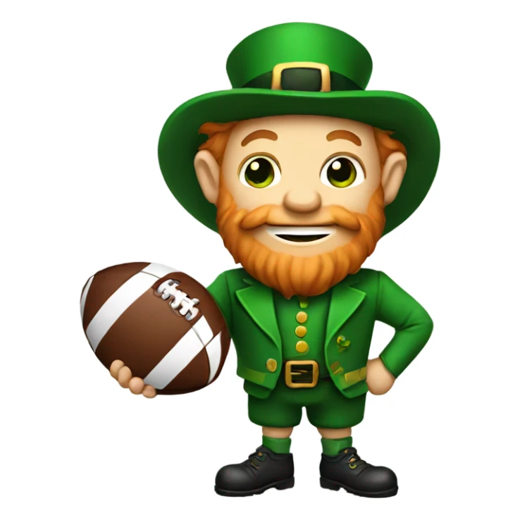 Leprechaun holding a football sticker