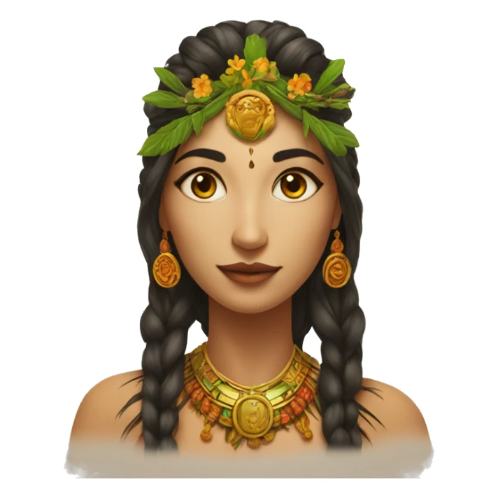 goddes woman with russian features with ayahuasca brew sticker