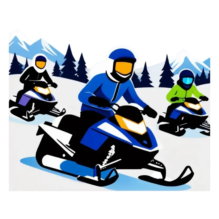 A group that drives Schneemobil in the winter sticker