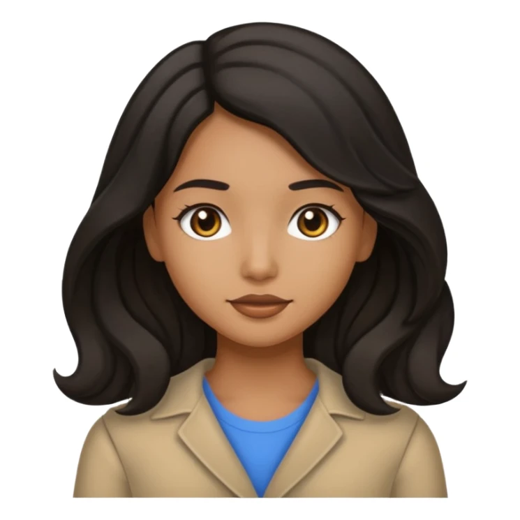 Tan girl with black wavy straight hair sticker