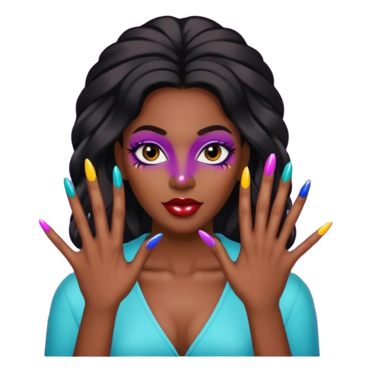 black woman nail art sticker