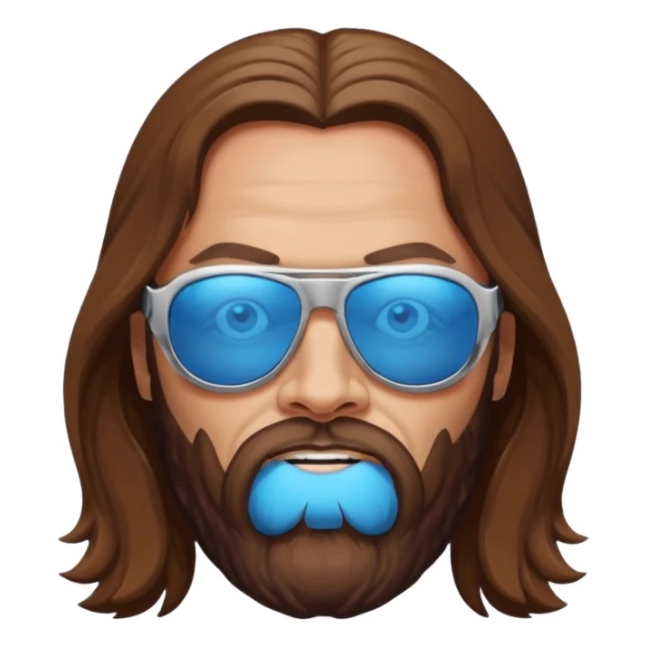 Randy Macho Man Savage with blue eyes, long brown hair sticker
