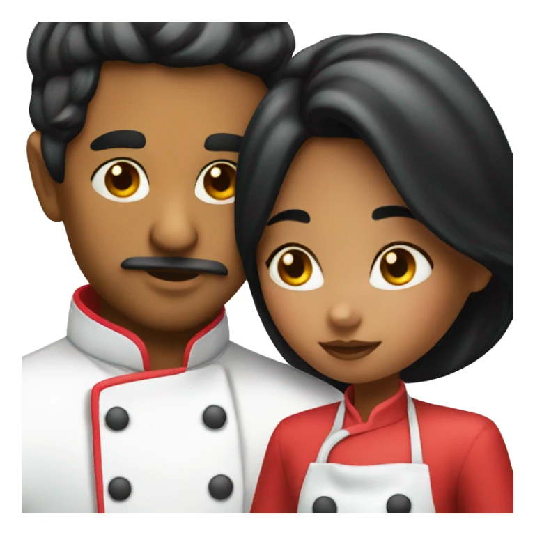 Chef kissing princess with black hair  sticker