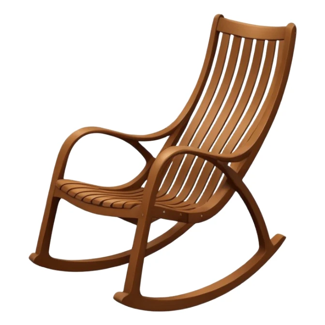 a rocking chair, mid century modern style sticker
