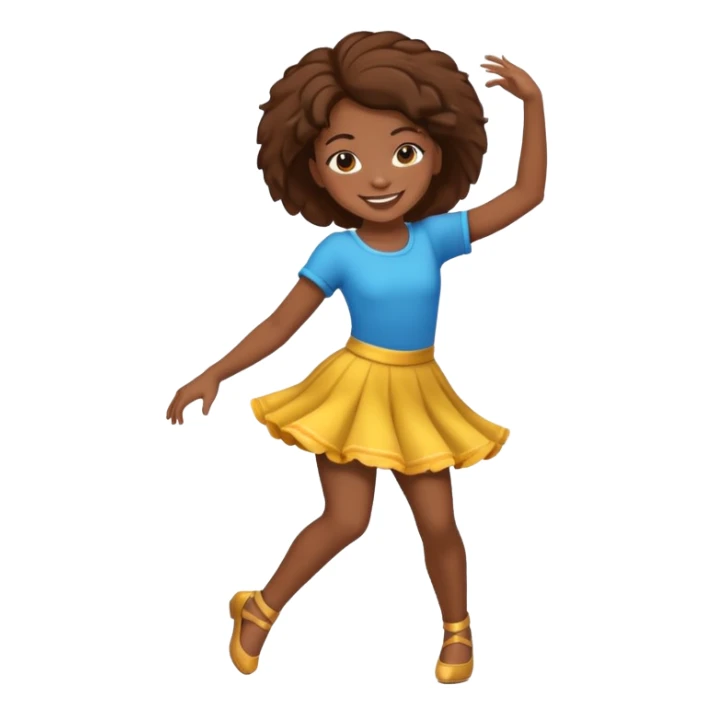 Black girl with brown hair dancing  sticker