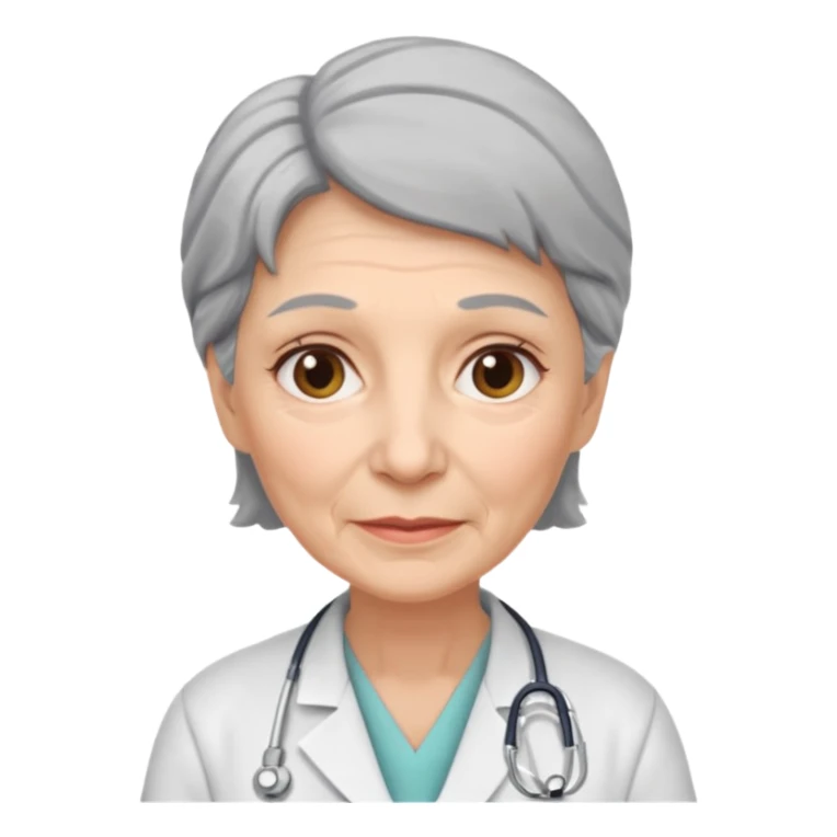 older obstetrician female emoji grey hair wrinkles sticker