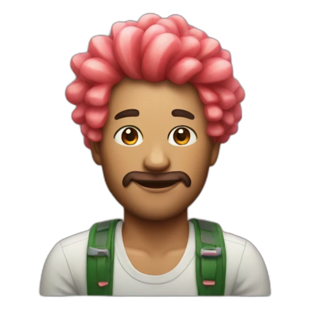 Artist with iphone body and watermelon hair sticker