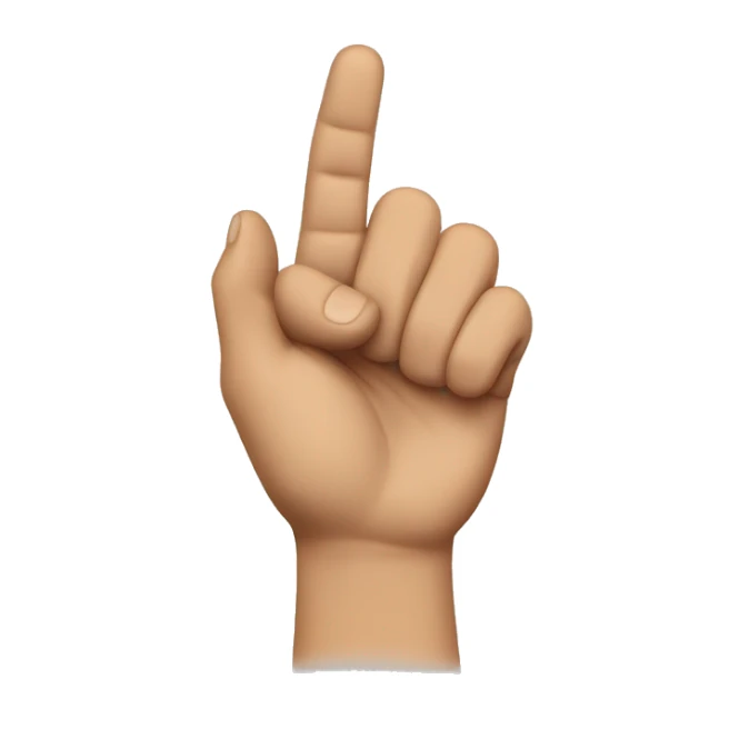 Put your hand up to your ear and point at it sticker