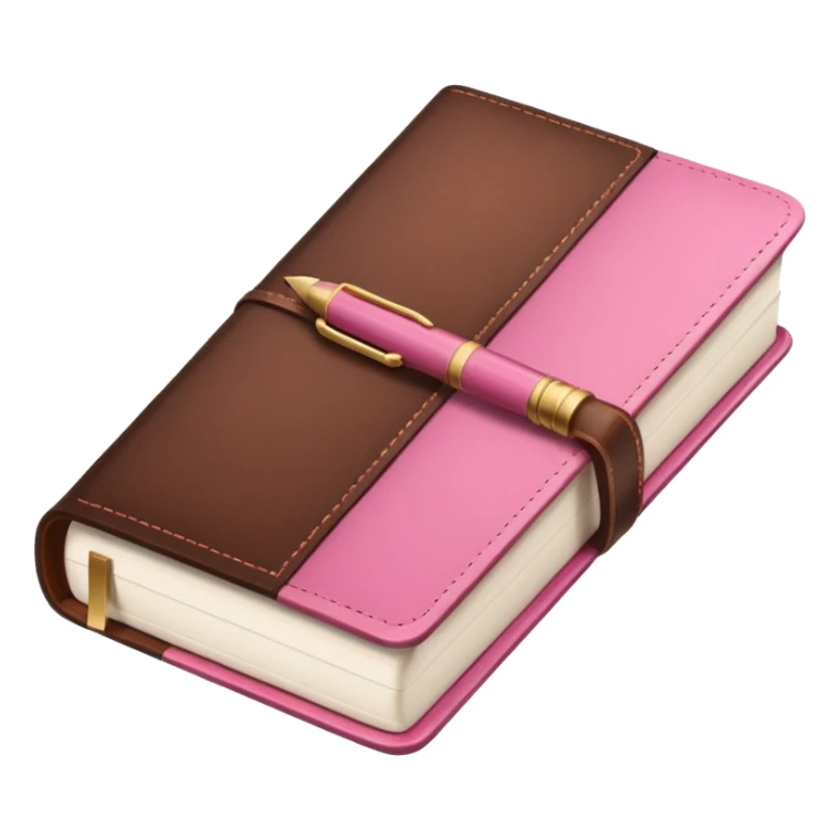 pink and brown modern books diary and pen sticker