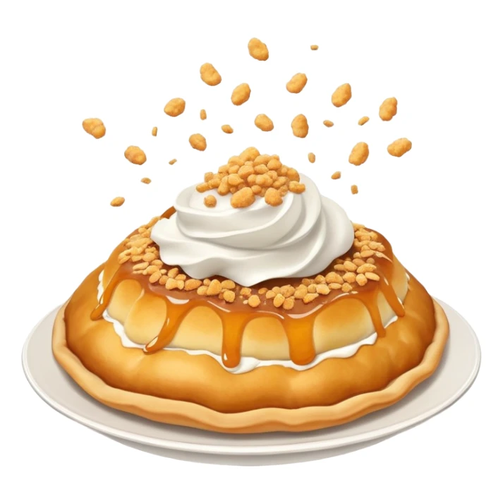 crispy Hungarian lángos being smashed with crumbs flying, fun and dynamic sticker