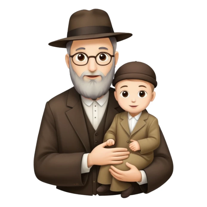 Israeli rabbi with small child sticker