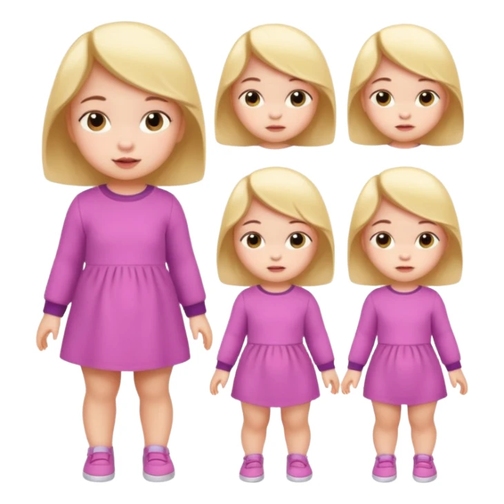 Baby Girl, Different Poses, different outfit sticker