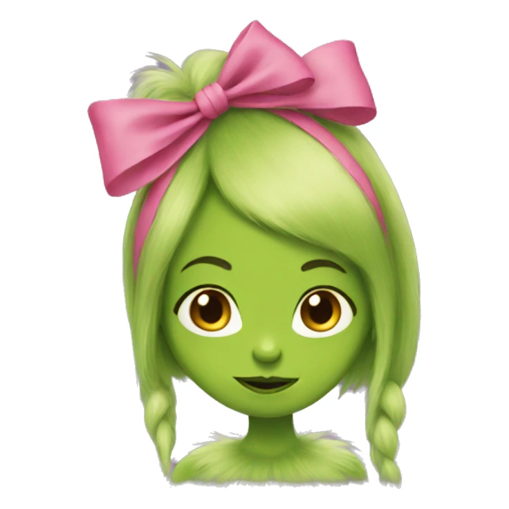 Girl grinch with a pink bow sticker