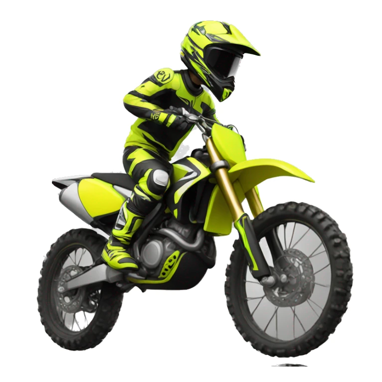 Motocross rider with yellow Fluor motorcycle  sticker