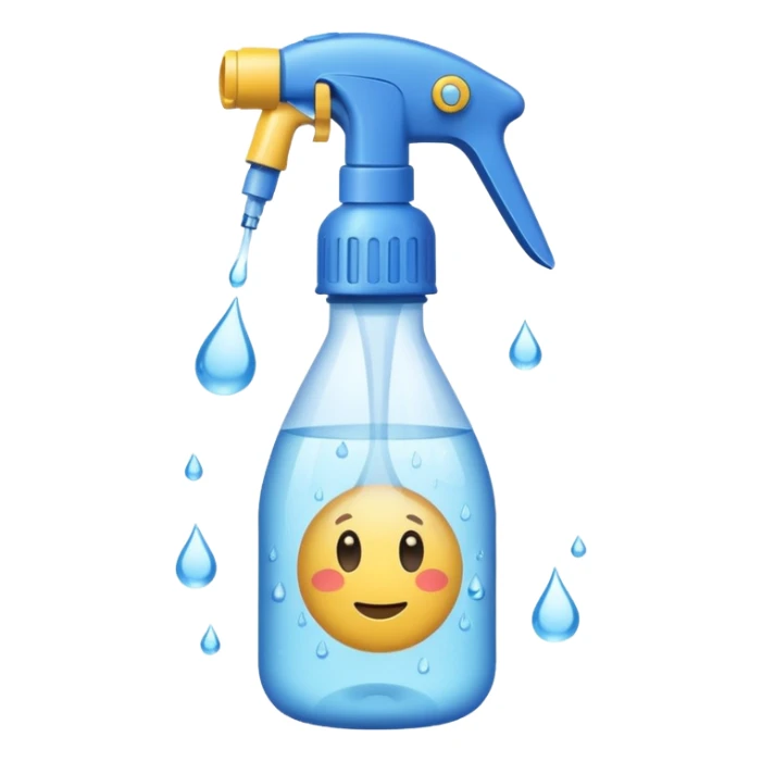 Spray bottle spraying sticker