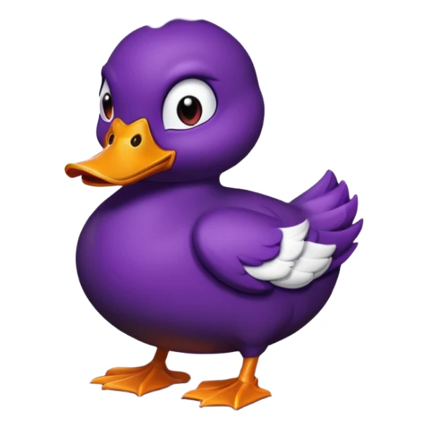 purple duck with steam coming from head, angry sticker