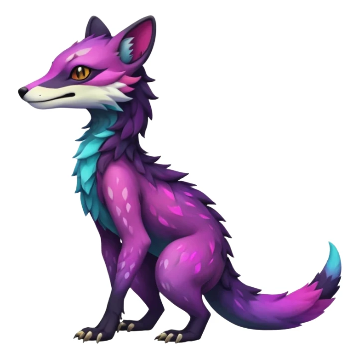 Epic Edgy Cute Colorful Vibrant Dark Nebula Modern Vernid-Sergal-Genet-creature-animal, full body sticker