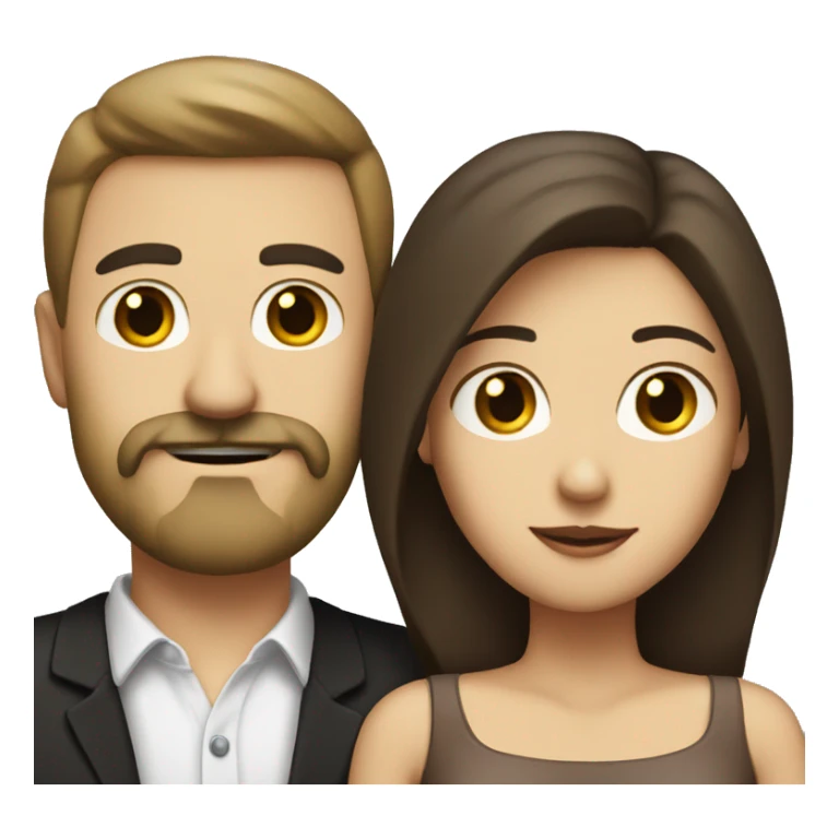 A man with a white mustache and beard and a brunette wife sticker