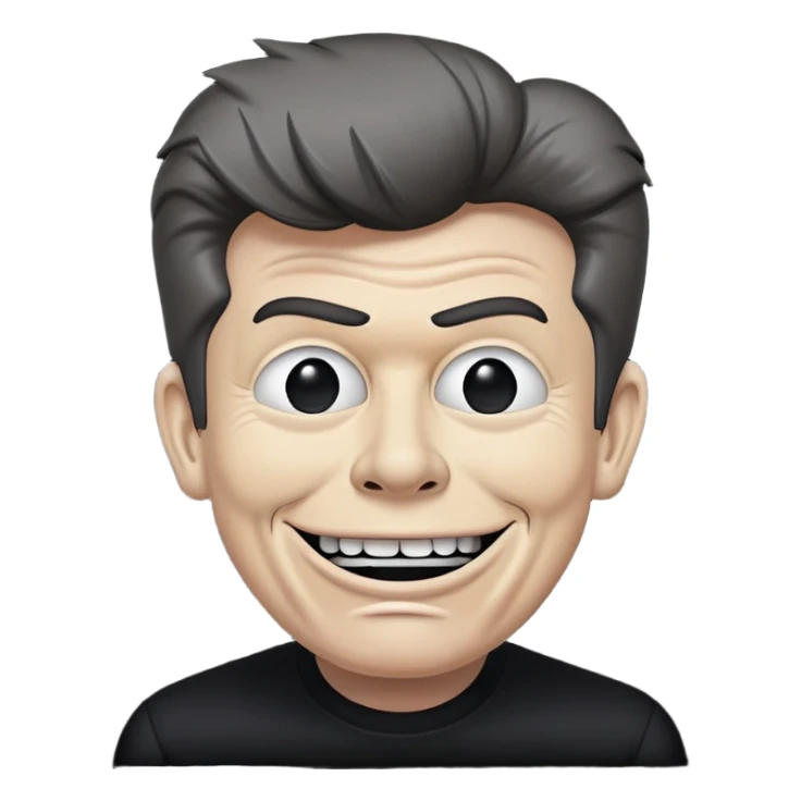 Rick Astley as gray suicidal trollface and the background is just pitch black sticker
