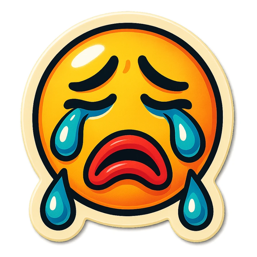 Crying Tears rolling down face 
Mouth Pout sticker
