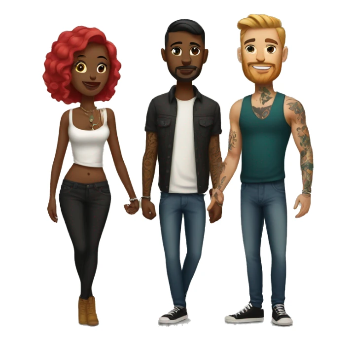 Apple style couple with style and tattoos sticker