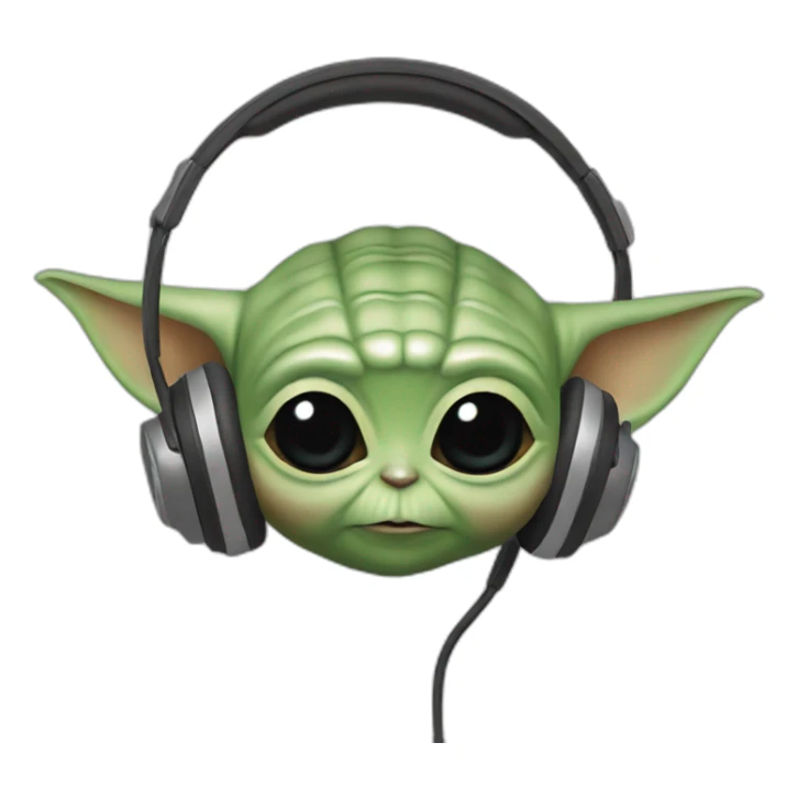 baby yoda dj headset sticker