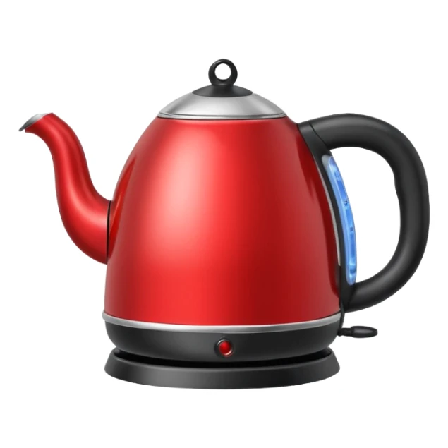 red electro kettle with steam going out of nose sticker