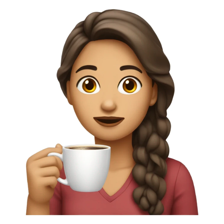 Chica blanca ,cabello corto y con un café en la mano  sticker