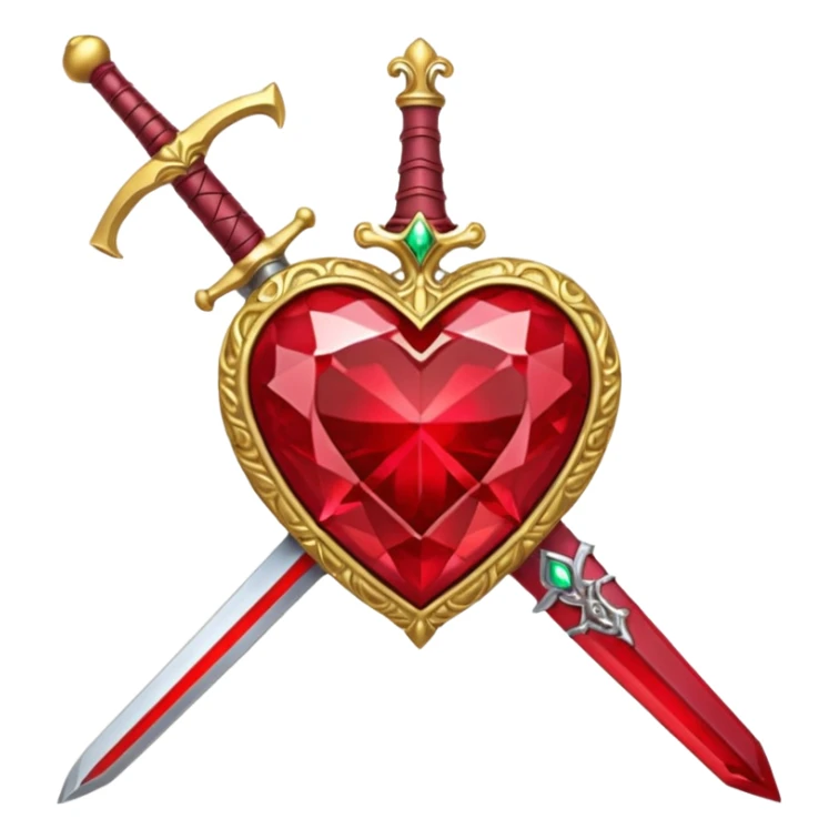 jewel heart with sword through it sticker