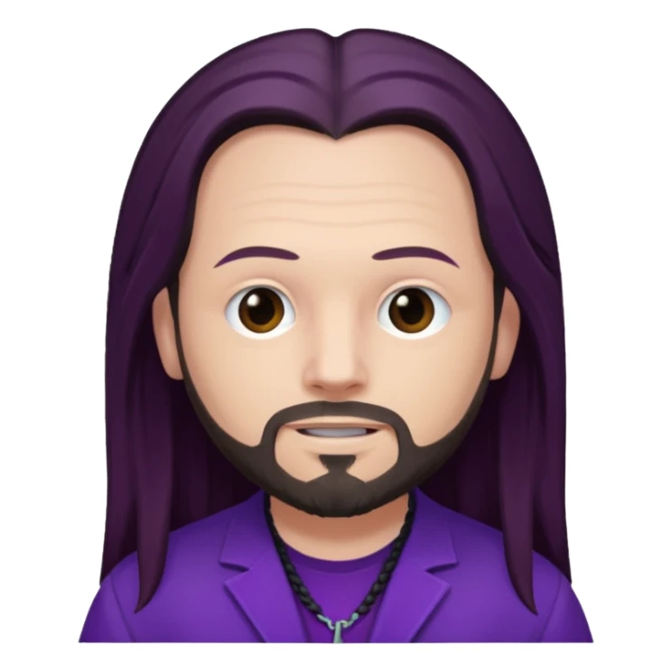 Jonathan Davis long dark brown hair, purple outfit sticker
