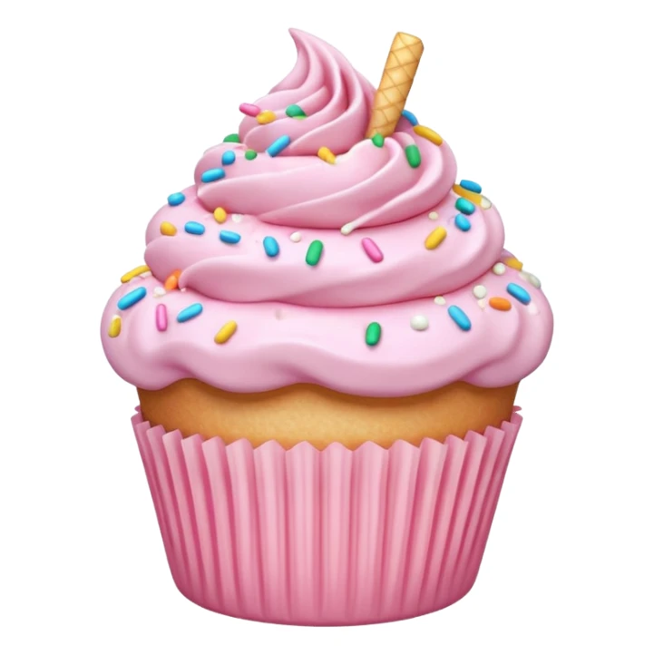 pastel pink cupcake with a bite taken out sticker