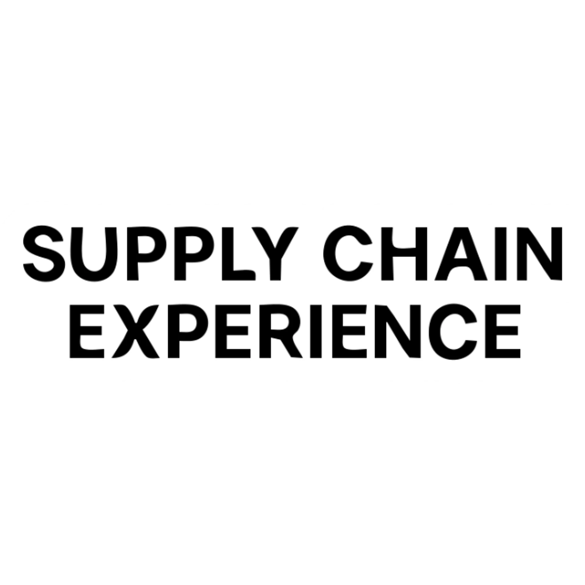 Minimalistic icon for 'Supply Chain Experience' featuring a logistics symbol, designed in a solid black filled style, with a hexagonal layout and a central hub. sticker